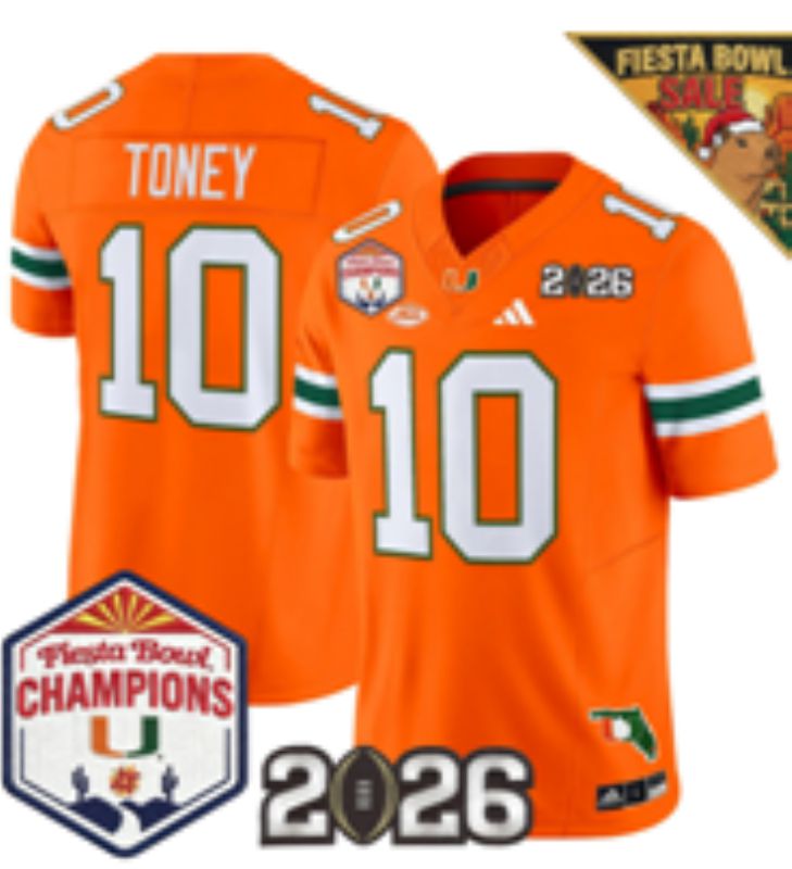 Men 2026 Miami Hurricanes #10 Toney Orange 3th generations Limited NCAA Jersey 055->ncaa teams->NCAA Jersey